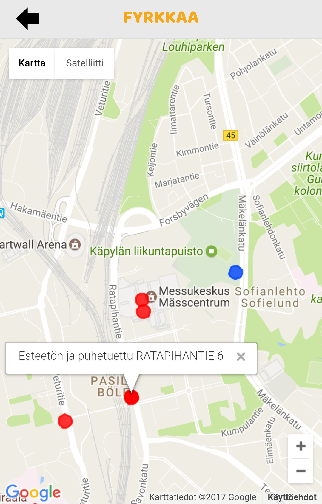 Karttanäkymä